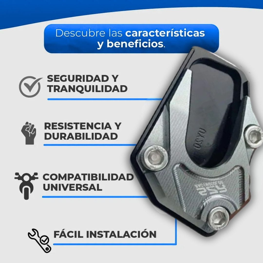 🏍️🏁EXTENSIÓN DE CABALLETE LATERAL + estable, duradera y antideslizante