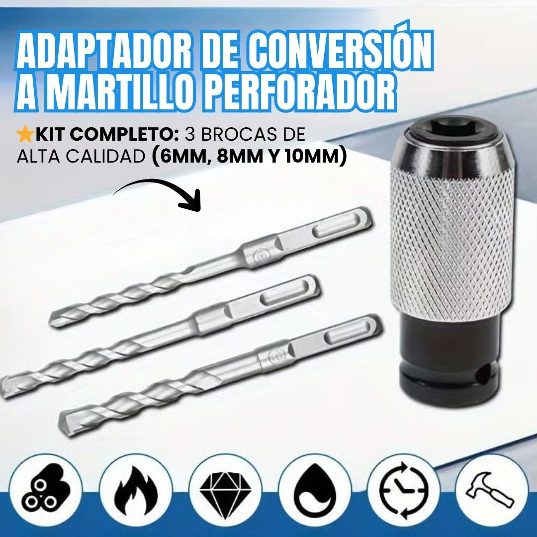 Kit adaptador de conversión de brocas para taladro (Adaptador + 3 brocas de alta resistencia)🚘🧰