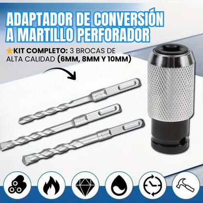 Kit adaptador de conversión de brocas para taladro (Adaptador + 3 brocas de alta resistencia)🚘🧰