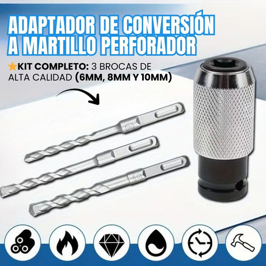 Kit adaptador de conversión de brocas para taladro (Adaptador + 3 brocas de alta resistencia)🚘🧰