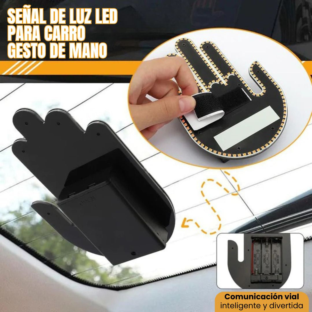 SEÑAL DE LUZ LED PARA CARRO GESTO DE MANO: Comunicación vial inteligente y divertida🚗