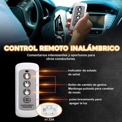 SEÑAL DE LUZ LED PARA CARRO GESTO DE MANO: Comunicación vial inteligente y divertida🚗