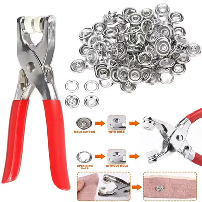 🧵 Kit de broches pro: alicate + 100 botones