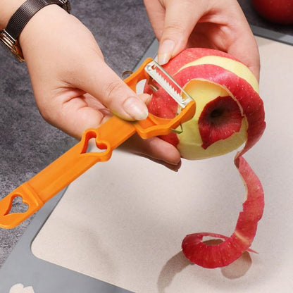 PELADOR 3 EN 1 MULTIFUNCIONAL: Cuchillas de acero inoxidable y diseño ergonómico🥕🥔