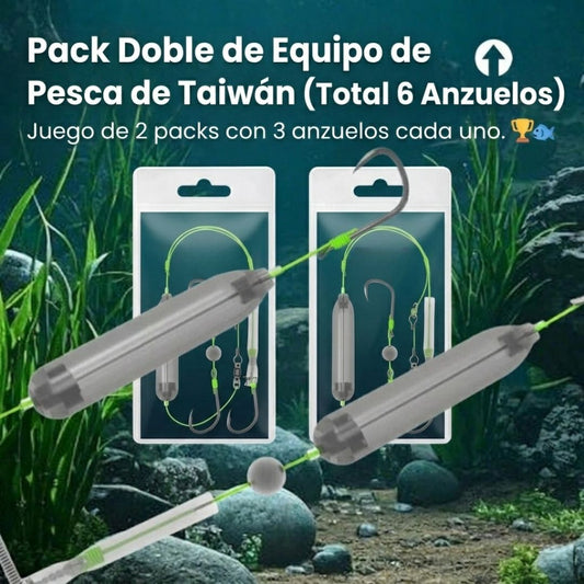EQUIPO DE PESCA TAIWÁN X6 ANZUELOS: Efectividad total y máximo alcance🐟🎣