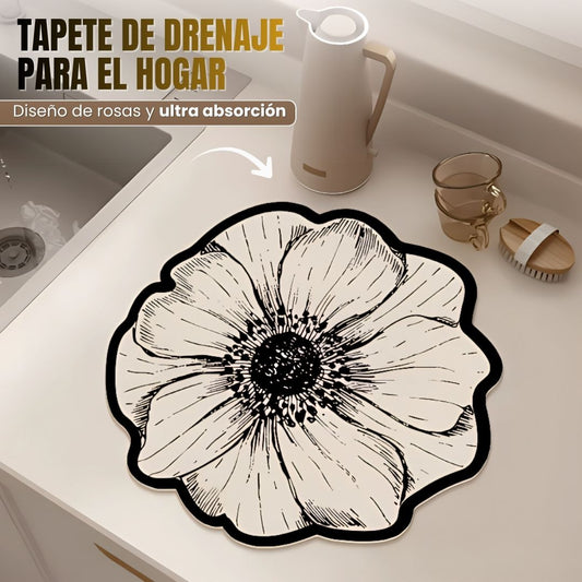 TAPETE DE DRENAJE PARA EL HOGAR: Diseño de rosas y ultra absorción🌸