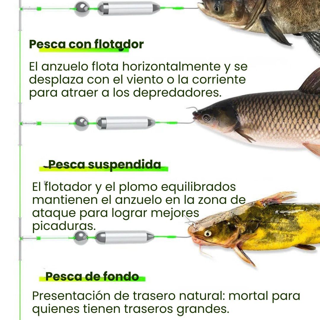 EQUIPO DE PESCA TAIWÁN X6 ANZUELOS: Efectividad total y máximo alcance🐟🎣