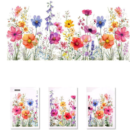 🌸 Pegatina ventana con flores: jardín de cristal