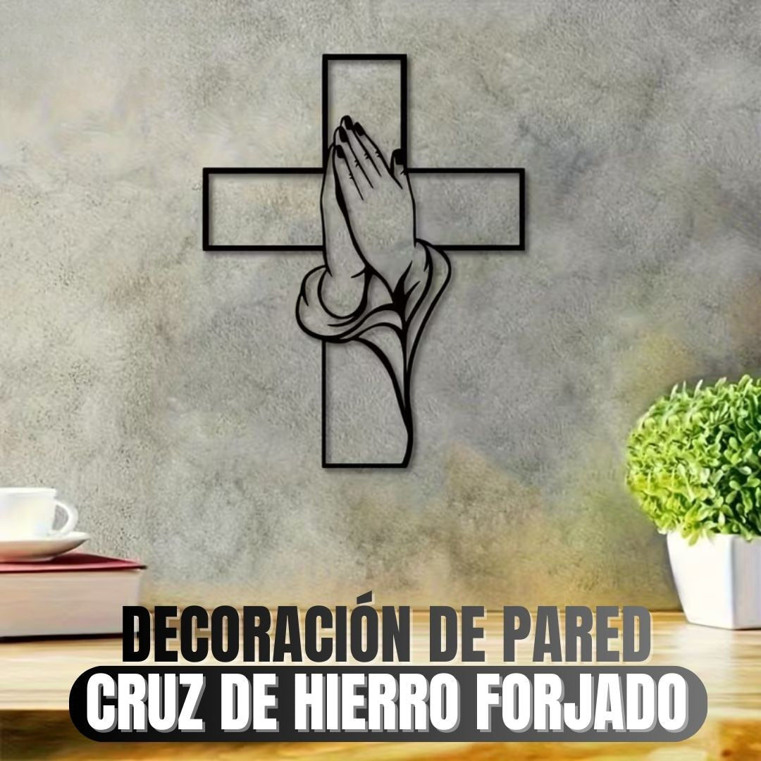 DECORACIÓN DE PARED CRUZ DE HIERRO FORJADO: Arte espiritual y elegancia minimalista✝️