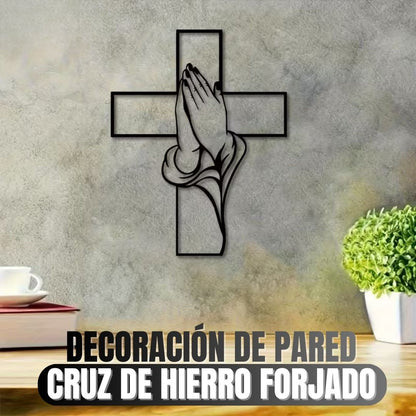 DECORACIÓN DE PARED CRUZ DE HIERRO FORJADO: Arte espiritual y elegancia minimalista✝️