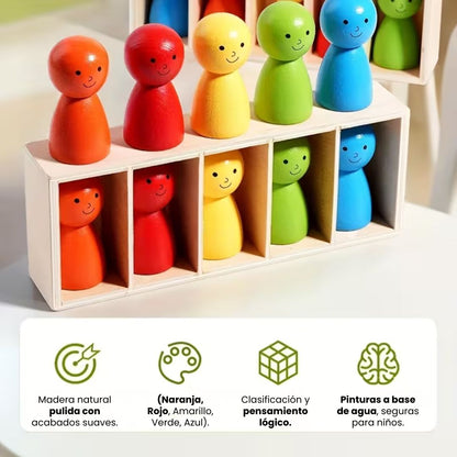 JUEGO MONTESSORI INTELIGENTE: Desarrollo cognitivo y diversión con colores🌈👨‍👩‍👧‍👦