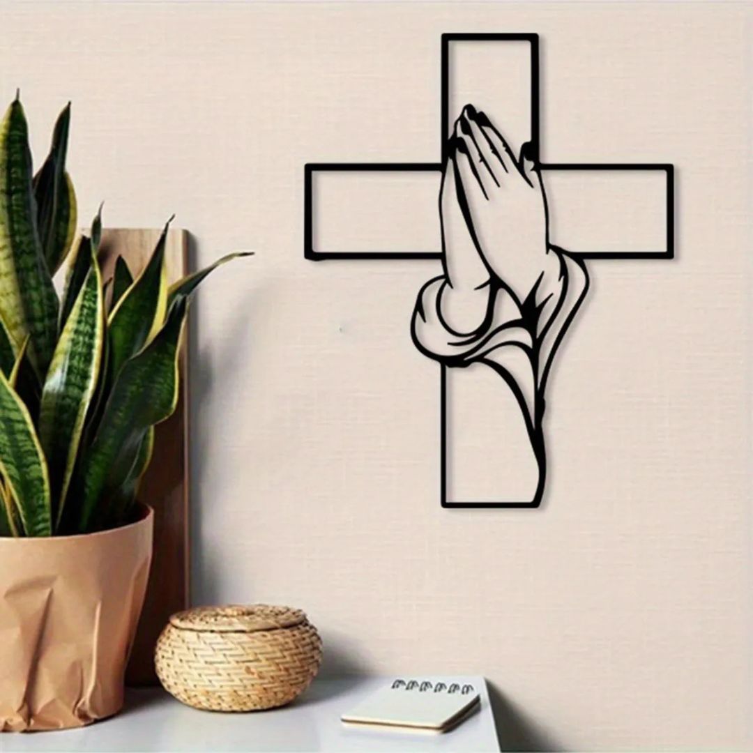 DECORACIÓN DE PARED CRUZ DE HIERRO FORJADO: Arte espiritual y elegancia minimalista✝️