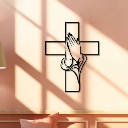 DECORACIÓN DE PARED CRUZ DE HIERRO FORJADO: Arte espiritual y elegancia minimalista✝️