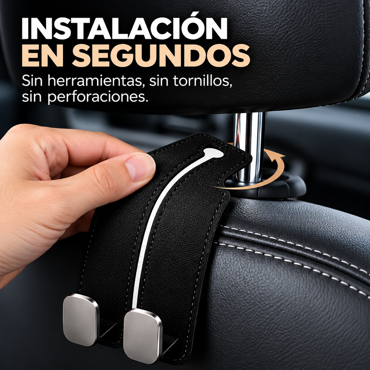 Ganchos Dobles Flexibles para Reposacabezas 2X1🚗👜