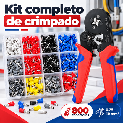 ⚡Alicate Ponchador HSC8 6-4A + 800 Terminales 🛠️🔌