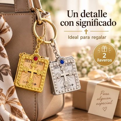 Set x2 Llaveros Bíblicos con Mini Libro Real✝️⛪