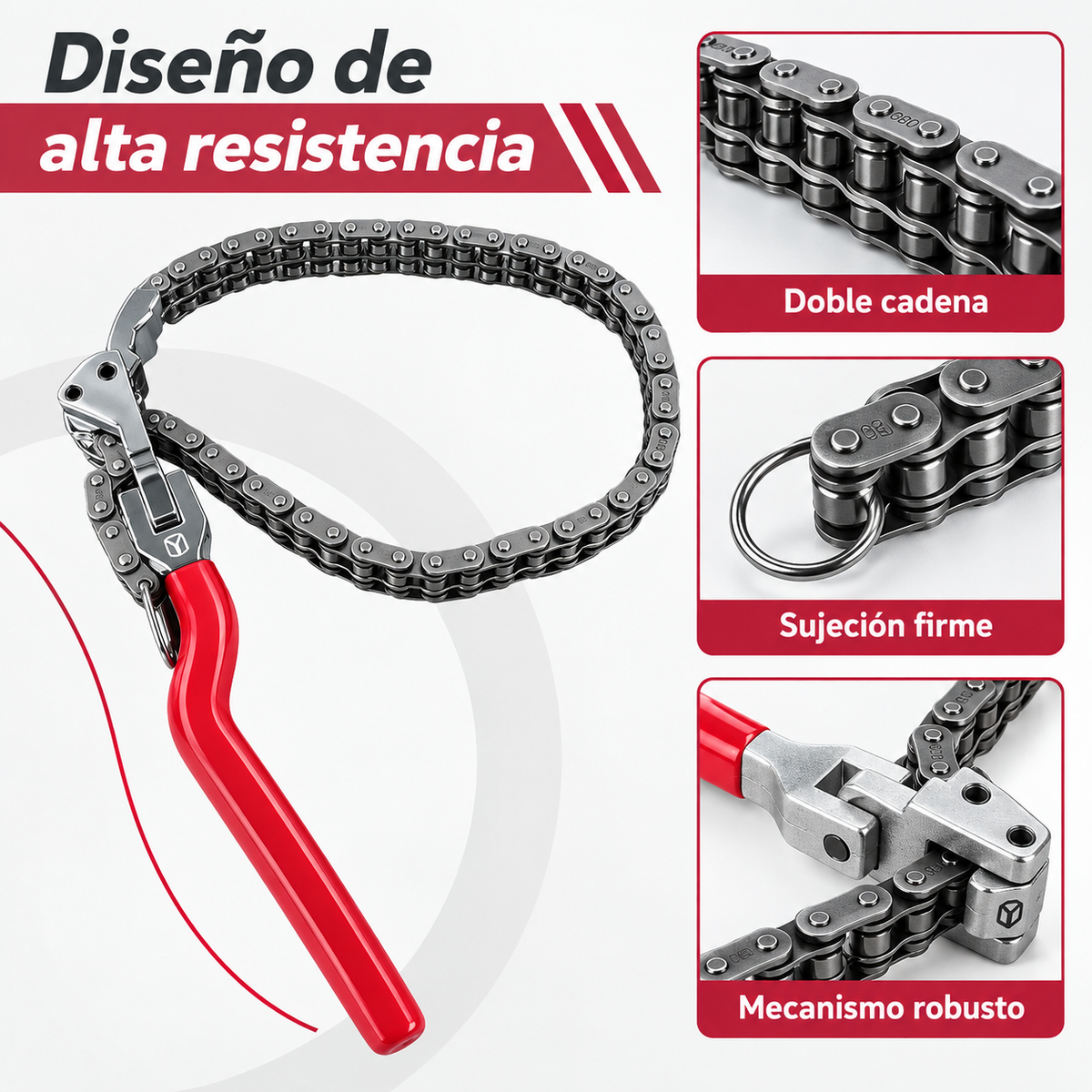 Llave de Cadena Doble para Filtros de Aceite🔧