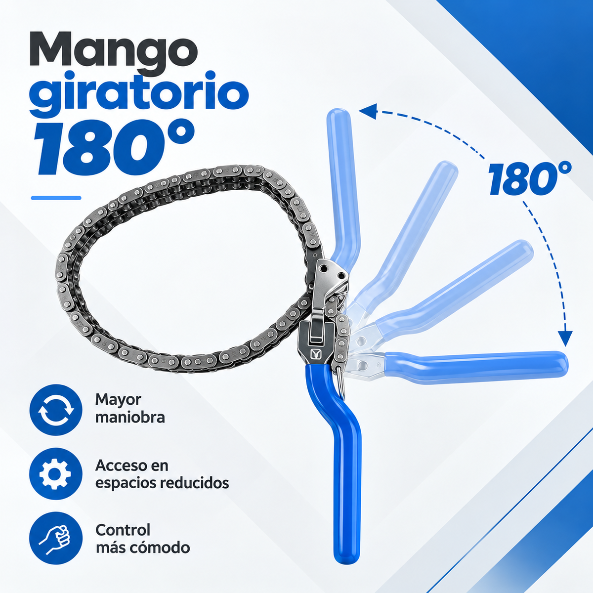 Llave de Cadena Doble para Filtros de Aceite🔧