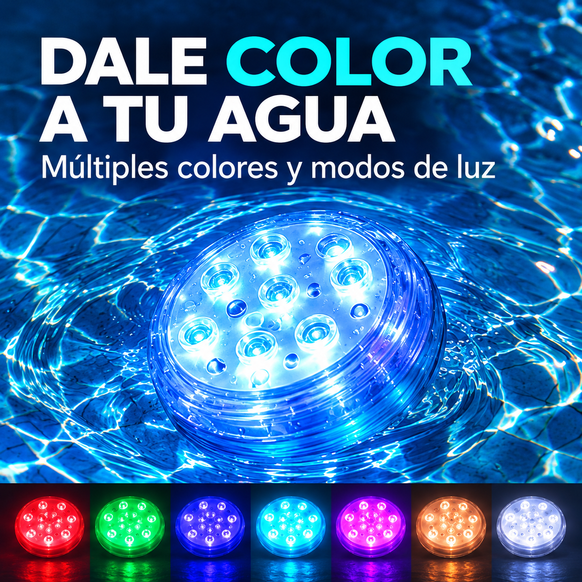 Luz LED RGB Sumergibles para Piscina y Jacuzzi (Pack ×2 Unidades) 🌊💡✨