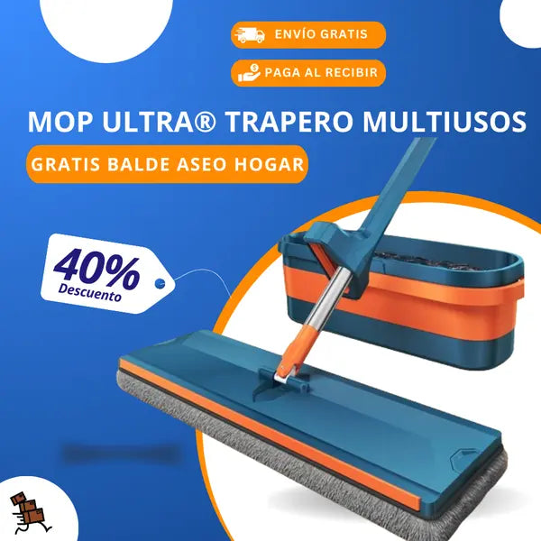 Mop Ultra®Trapero Multiusos + gratis Balde Aseo Hogar