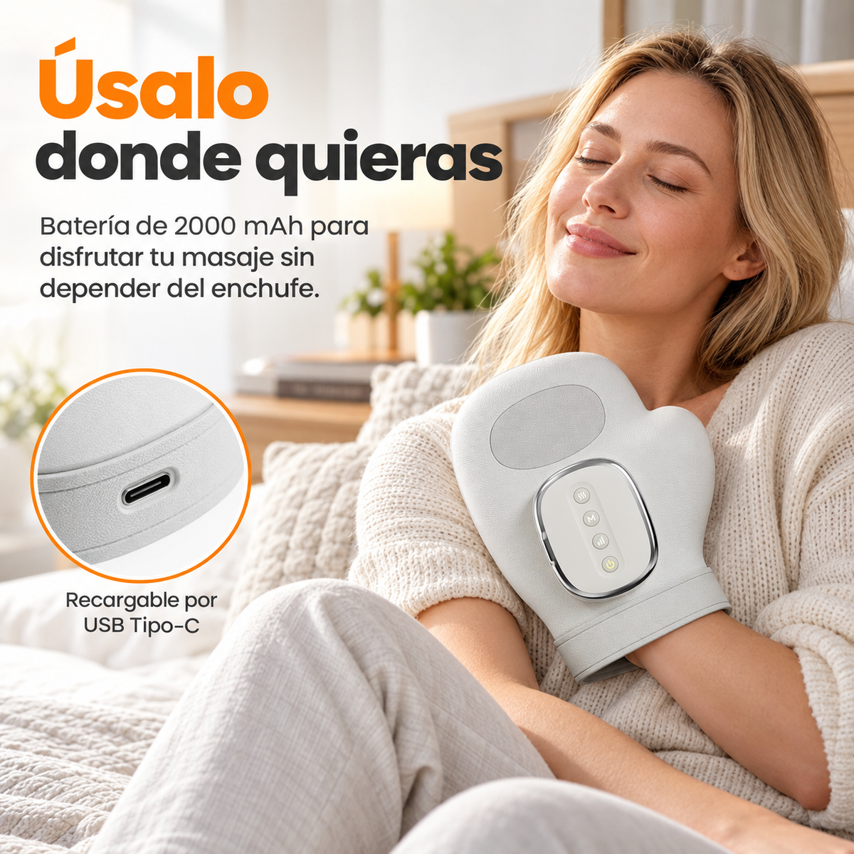 🤲Masajeador de Manos Inalámbrico con Compresión y Calor 💆‍♀️✨