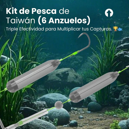 Equipo de Pesca Profesional | Set de 2 Líneas de 3 Anzuelos (6 Total) para Pesca Masiva. 🚀