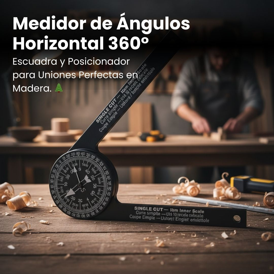 Medidor de Ángulos Horizontal 360° | Escuadra y Posicionador para Uniones Perfectas en Madera. 🌲