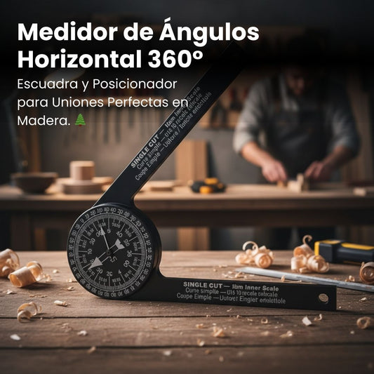 Medidor de Ángulos Horizontal 360° | Escuadra y Posicionador para Uniones Perfectas en Madera. 🌲