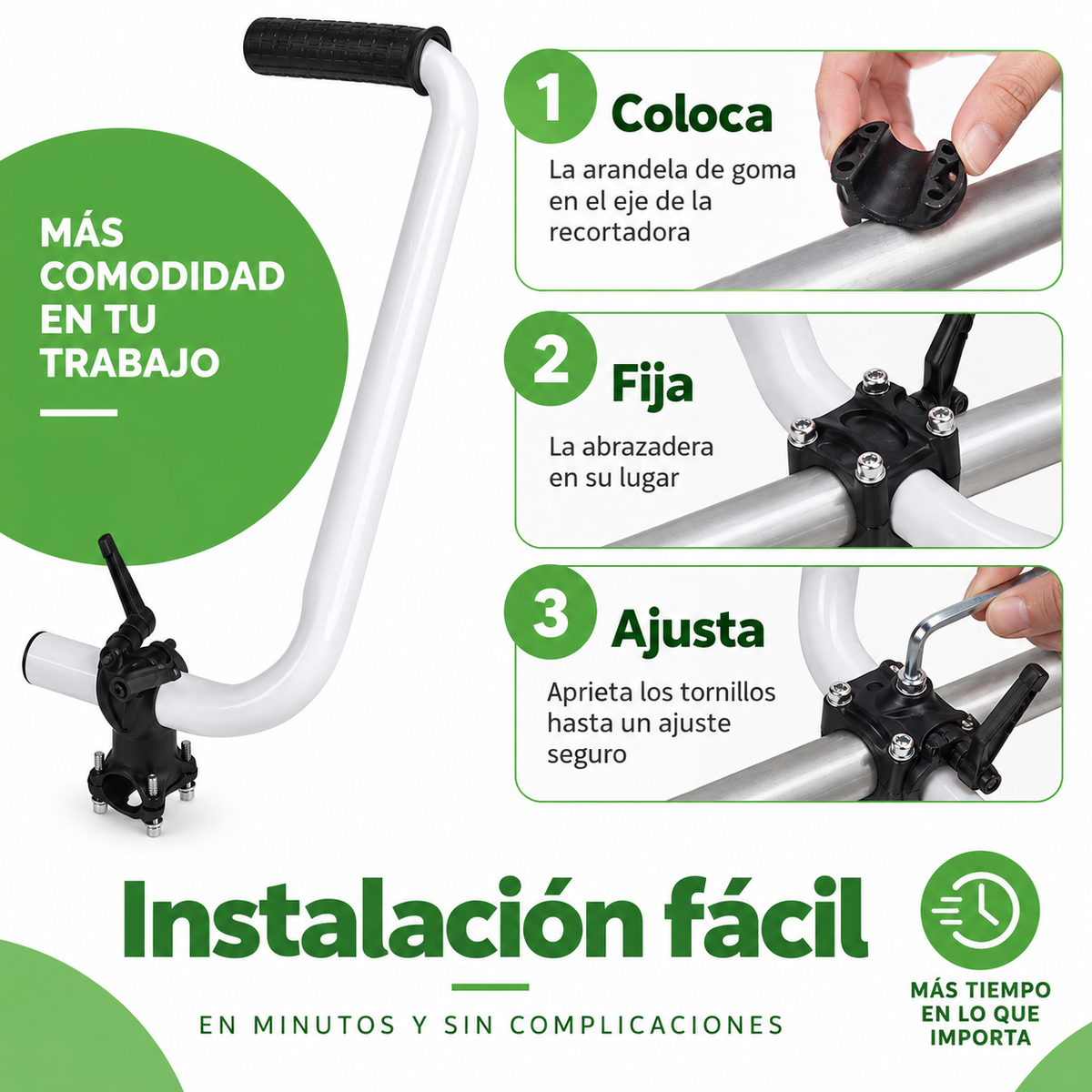 🌿Mango Auxiliar Ergonómico para Guadañadora y Recortadora de Jardín🌾✨