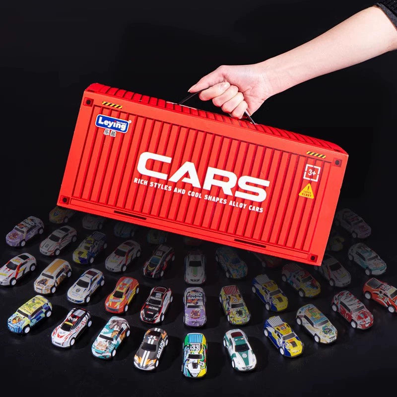 Speed Wheels™ Set de 48 carros de carreras con pista y caja de almacenamiento