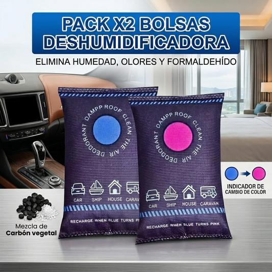 PACK X2 BOLSAS PURIFICADORAS: Carbón Activado de Alta Densidad (200g c/u)💨