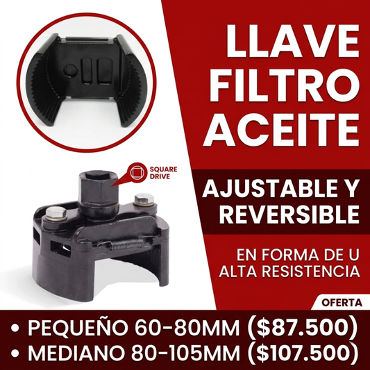 LLAVE DE FILTRO AJUSTABLE REVERSIBLE: Diseño de Doble Punta en U de Alta Resistencia🧰⚙️