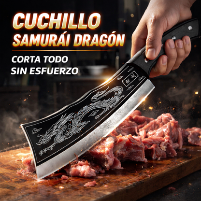 CUCHILLO PROFESIONAL SAMURAI DRAGON: Acero Forjado de Alto Carbono🔪
