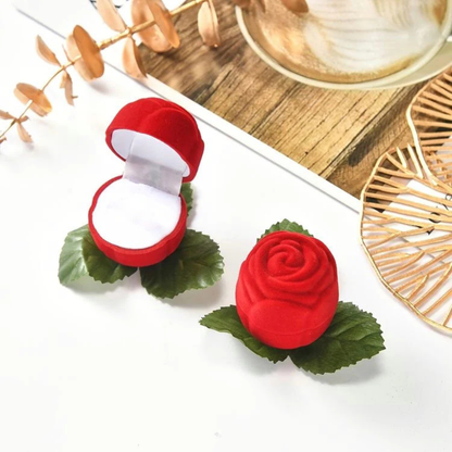 ESTUCHE DE LUJO "ROMANTIC ROSE": Soporte para Anillos con Diseño de Rosa Realista🌹🩷