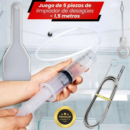 SET DE LIMPIEZA PROFESIONAL X5: Sonda Flexible de 1.5 Metros para Desagües💉⚙️
