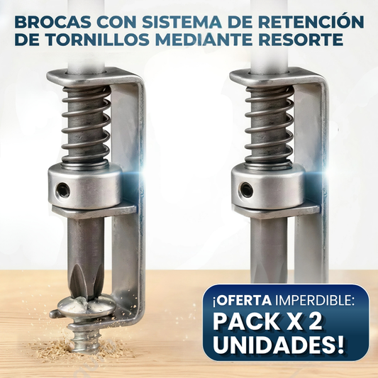 PACK X2 PUNTAS DE PRECISIÓN: Sistema de Retención Automática mediante Resorte🪚🧰