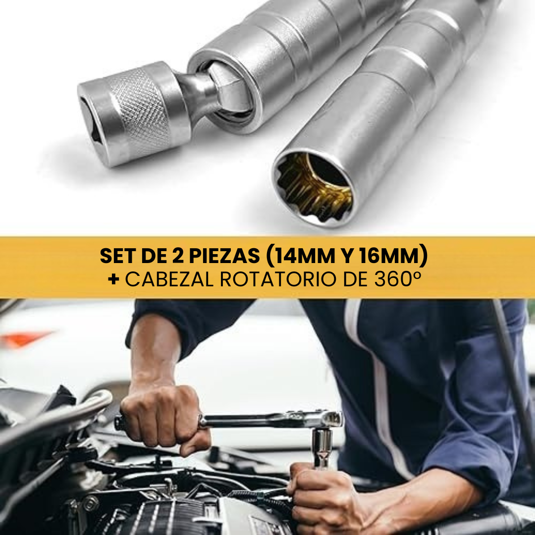 SET DE HERRAMIENTAS MAGNÉTICAS PARA BUJÍAS:  Cabezal Rotatorio Universal⚙️🧰