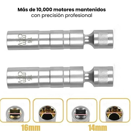 SET DE HERRAMIENTAS MAGNÉTICAS PARA BUJÍAS:  Cabezal Rotatorio Universal⚙️🧰