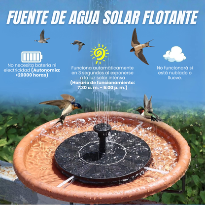 FUENTE DE AGUA SOLAR FLOTANTE: Sistema de Aspersión Eco-Friendly🐦⛲