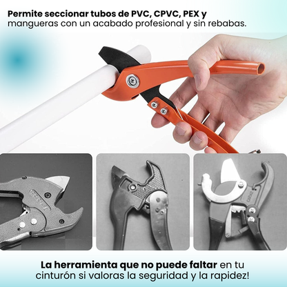 CORTADOR DE TUBOS PROFESIONAL : Sistema de trinquete y corte de precisión⚙️