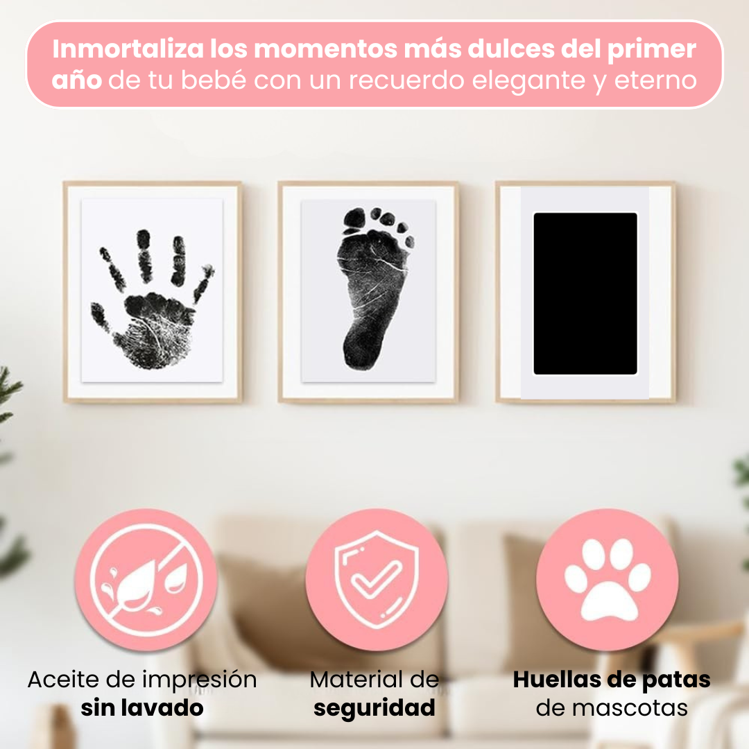 MARCO CONMEMORATIVO DE HUELLAS: Kit de impresión sin contacto con tinta👣🐾