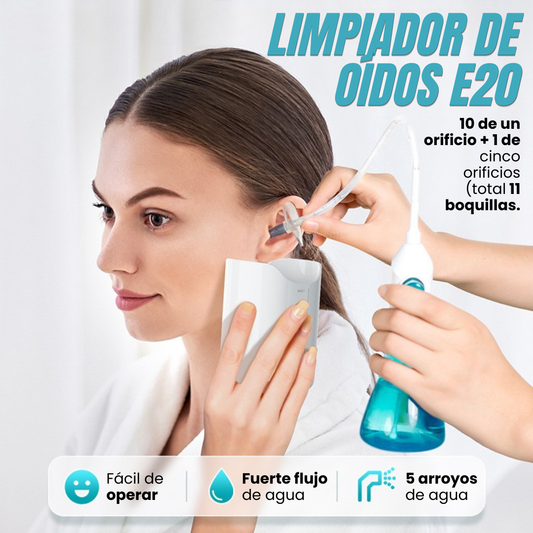LIMPIADOR DE OÍDOS E20 + 10 BOQUILLAS INTERCAMBIABLES