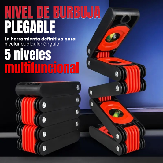 NIVEL DE BURBUJA PLEGABLE: Versión de 5 niveles multifuncional🧰⚙️