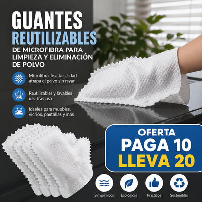 Guantes de Limpieza Pro en Microfibra: Tecnología de Atracción Estática🧤🏠