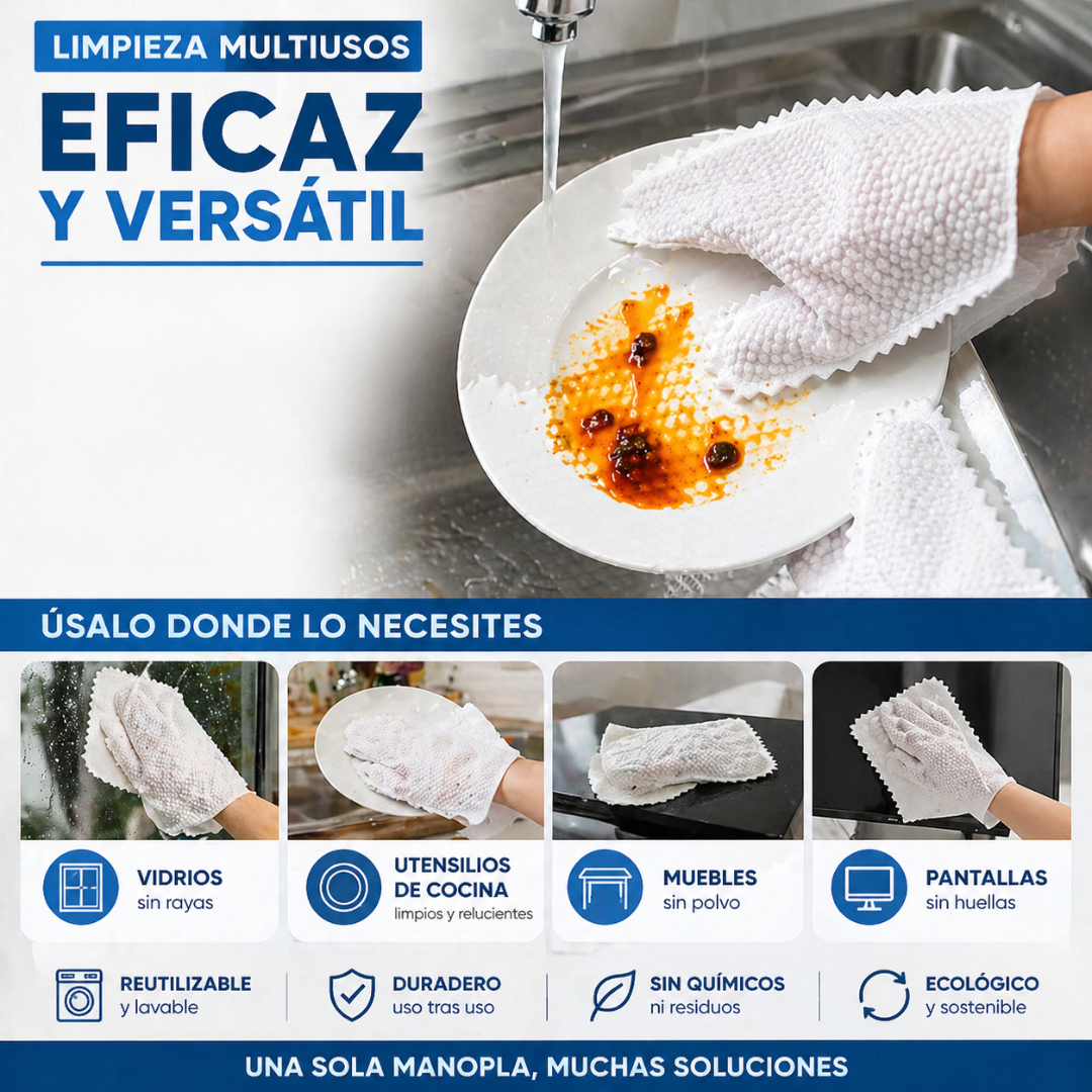 Guantes de Limpieza Pro en Microfibra: Tecnología de Atracción Estática🧤🏠
