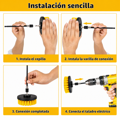 Kit de Limpieza Eléctrica Pro: Set de 5 Cepillos Ultra-Resistentes🫧🧽