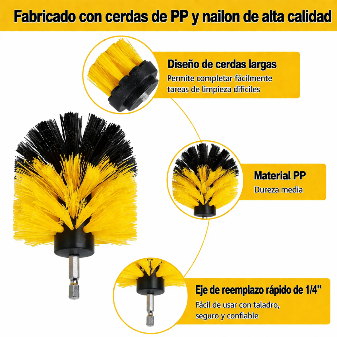 Kit de Limpieza Eléctrica Pro: Set de 5 Cepillos Ultra-Resistentes🫧🧽