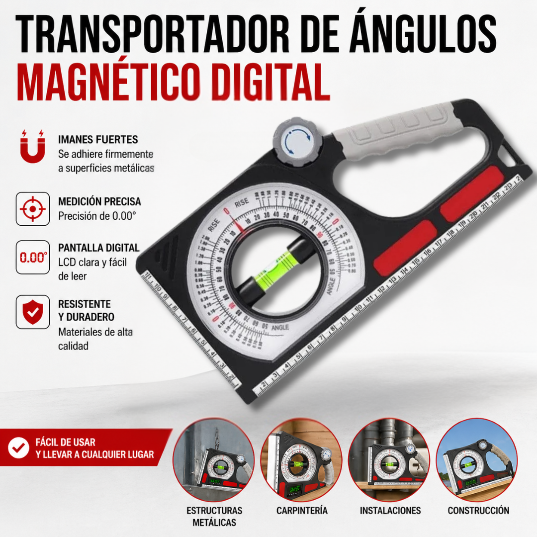 Transportador de Ángulos Magnético Digital: Logra ángulos perfectos al primer intento🧰⌛