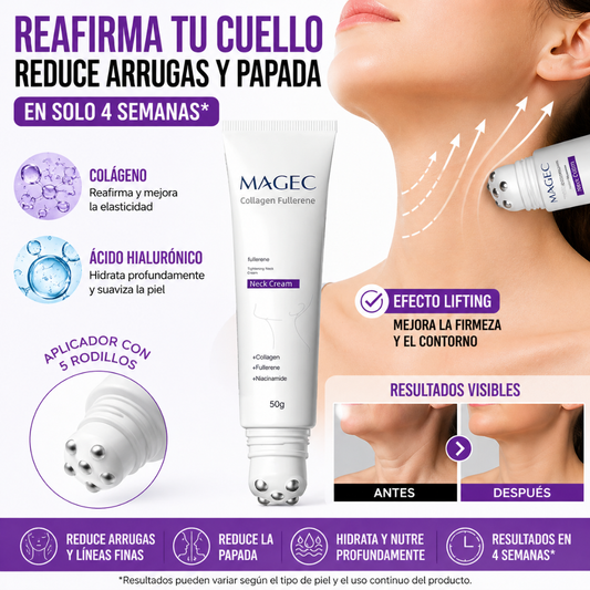 Crema Reafirmante MAGEC | Terapia de Rodillos con Colágeno y Fullereno🧴💆🏻‍♀️