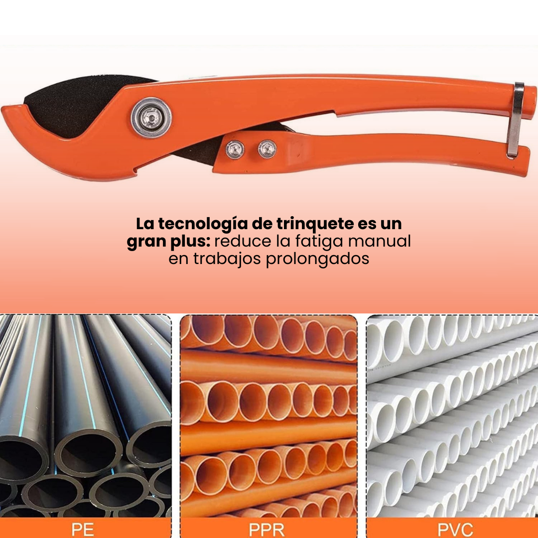 CORTADOR DE TUBOS PROFESIONAL : Sistema de trinquete y corte de precisión⚙️